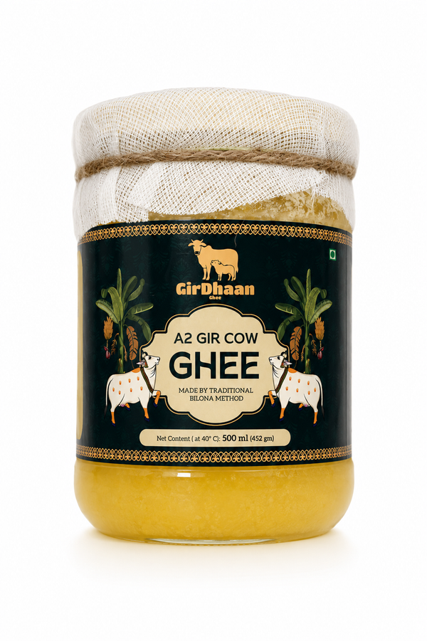GirDhaan A2 Bilona Cow Ghee – 500 GM | Pure Desi Gir Cow Ghee
