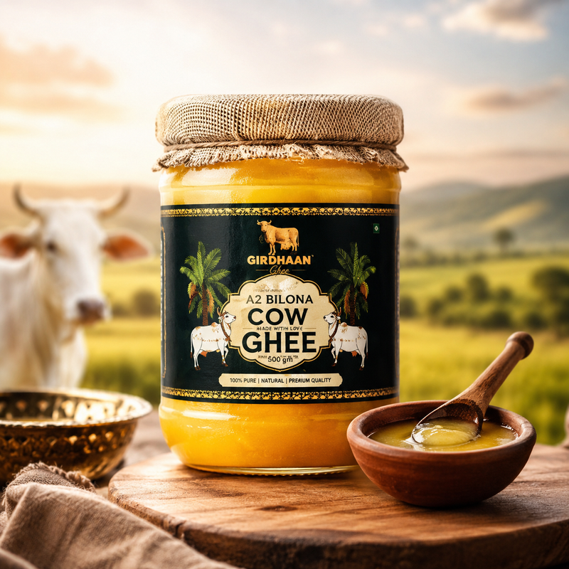 GirDhaan A2 Bilona Cow Ghee – 500 GM | Pure Desi Gir Cow Ghee