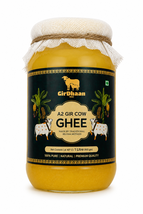 GirDhaan A2 Bilona Cow Ghee – 1 Litre | Premium Gir Cow Desi Ghee