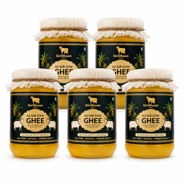 GirDhaan Pure A2 Bilona Cow Ghee – 5 Litre | Family Pack Desi Ghee